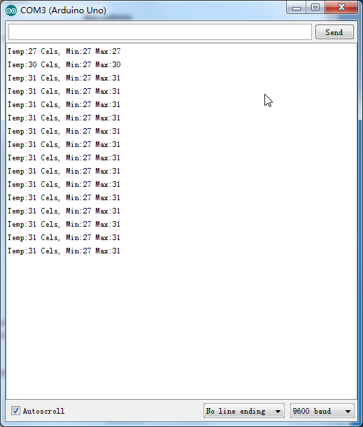 LM35串口监视结果
